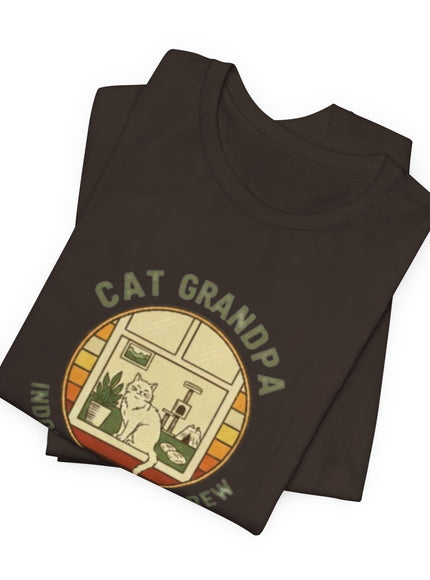 "Cat Grandpa Indoor Adventure Crew" Unisex Jersey Short Sleeve Tee