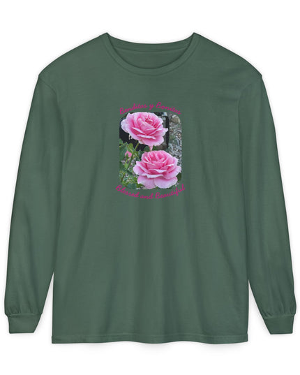 "Blessed and Beautiful" Unisex Garment-dyed Long Sleeve T-Shirt