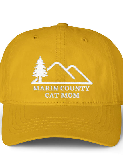 "Marin County Cat Mom" Women's Pigment-Dyed Cap with Fashion Undervisor (Embroidery)