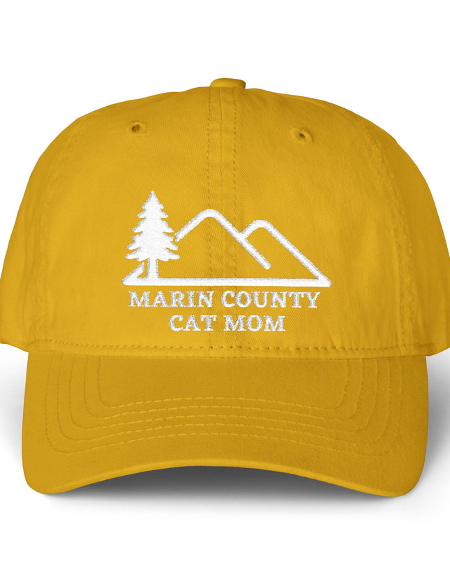 "Marin County Cat Mom" Women's Pigment-Dyed Cap with Fashion Undervisor (Embroidery)