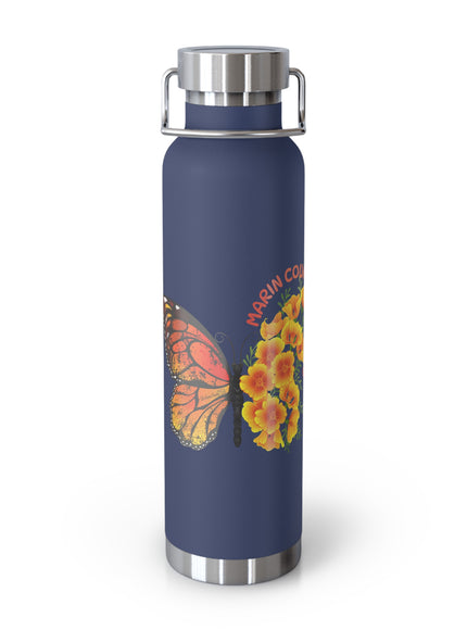 "Butterflies and Poppies Marin County, California" Copper Vacuum Insulated Bottle, 22oz