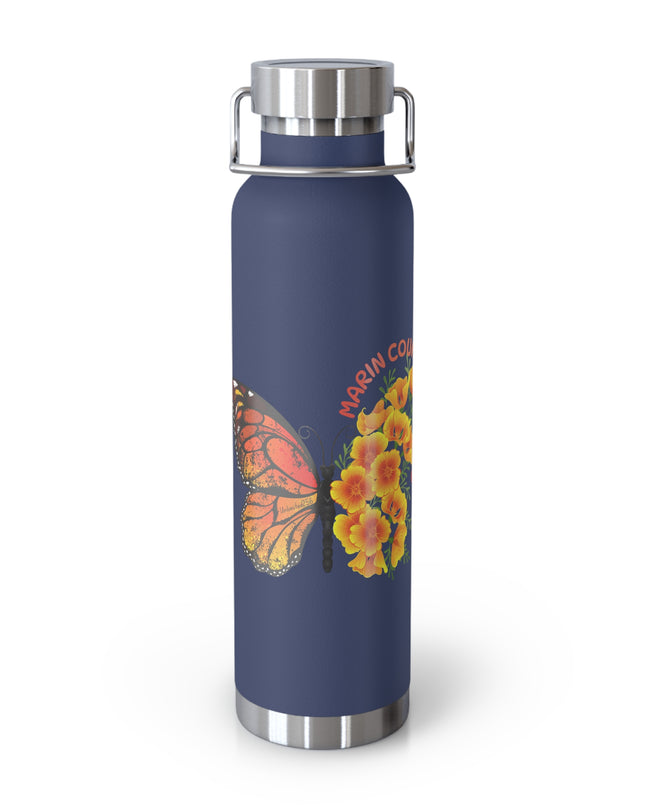 "Butterflies and Poppies Marin County, California" Copper Vacuum Insulated Bottle, 22oz