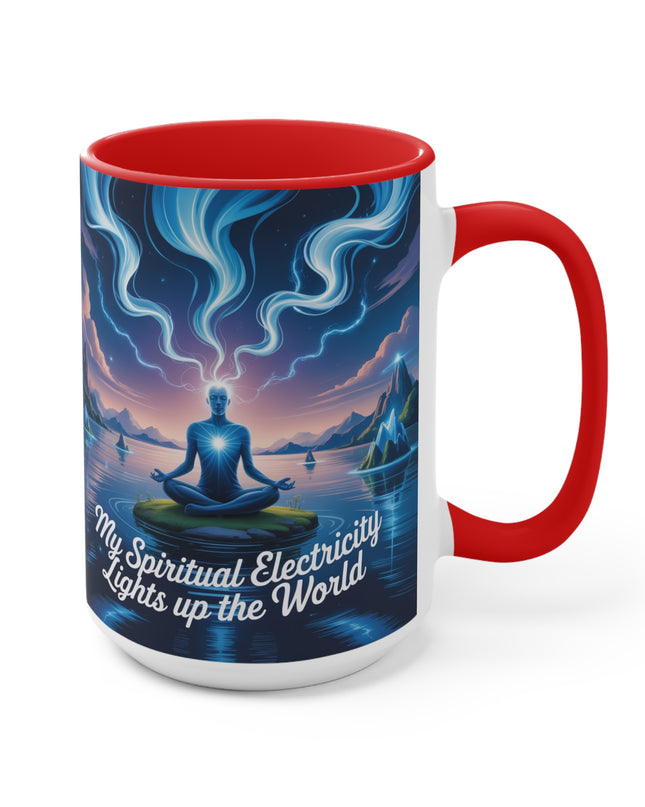 "My Spiritual Electricity Lights Up the World" Accent Mug