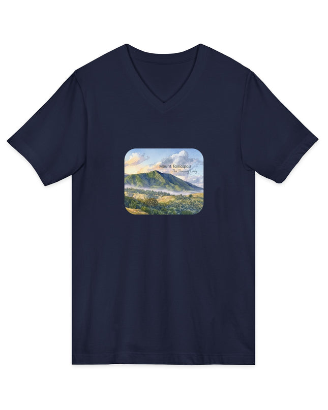 "Mount Tamalpais, the Sleeping Lady" Mount Tamalpais, the Sleeping LadyUnisex Jersey Short Sleeve V-Neck Tee