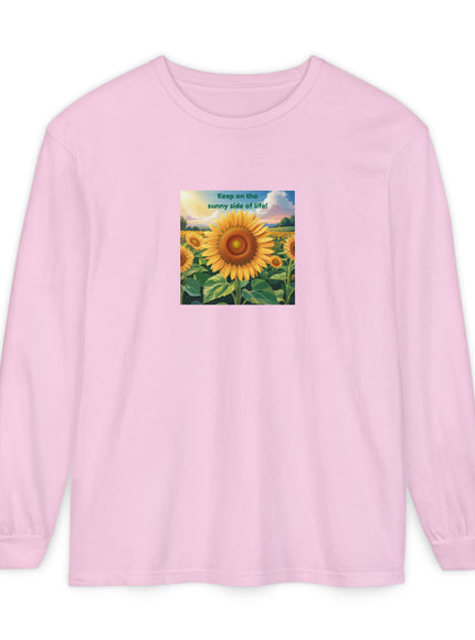 "Keep on the Sunny Side of Life" Unisex Garment-dyed Long Sleeve T-Shirt