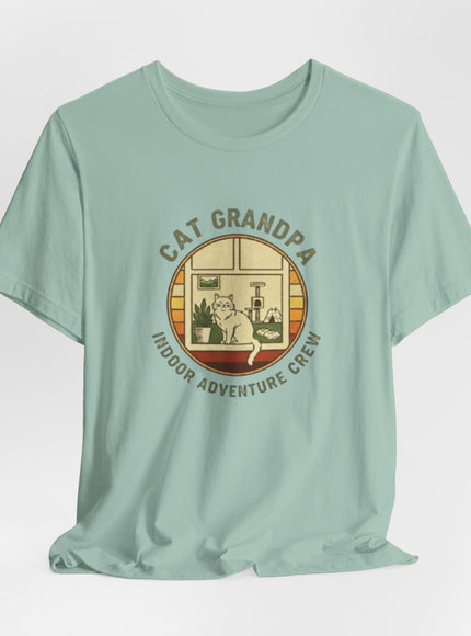 "Cat Grandpa Indoor Adventure Crew" Unisex Jersey Short Sleeve Tee