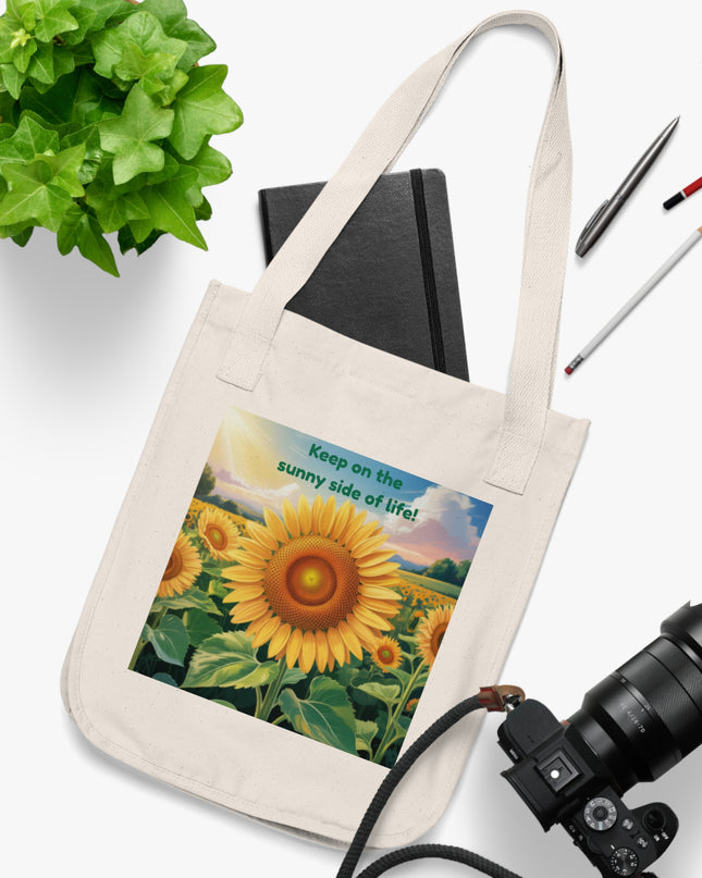 "Keep on the Sunny Side of Life" Organic Canvas Tote Bag