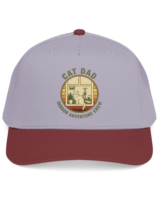 "Cat Dad Indoor Adventure Crew" Mid Profile Baseball Cap