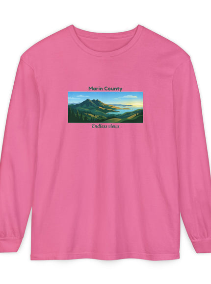 "Marin County - Endless Views" Unisex Garment-dyed Long Sleeve T-Shirt