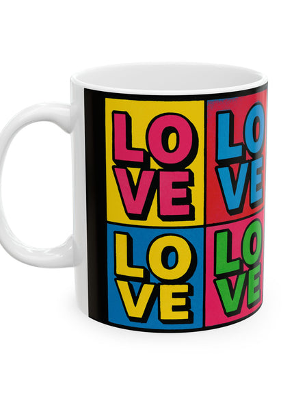 "Love, (Andy Warhol style)" Ceramic Mug, (11oz, 15oz)