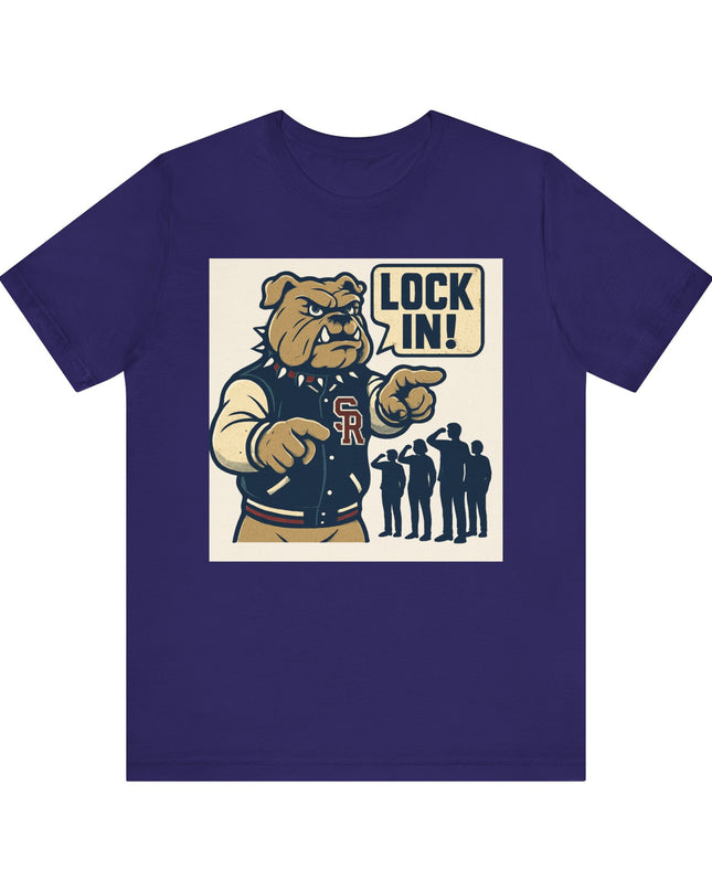 "The Fierce San Rafael High School Bulldog says Lock in!" Unisex Jersey Short Sleeve Tee
