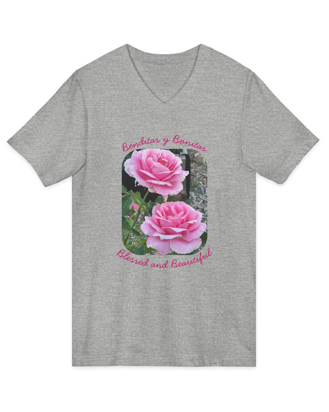 "Blessed and Beautiful" Ladies' V-Neck T-Shirt