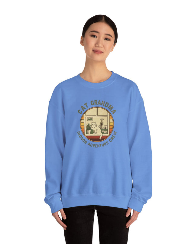"Cat Grandma Indoor Adventure Crew" Unisex Adult Crewneck Sweatshirt