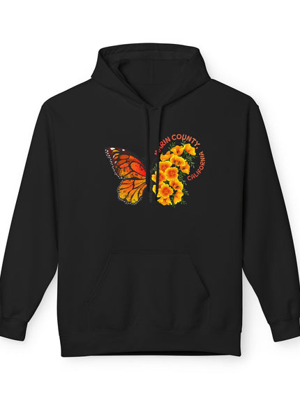 "Butterflies and Poppies Marin County, California" Unisex Midweight Softstyle Fleece Hoodie