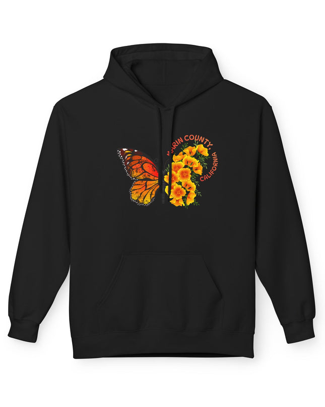 "Butterflies and Poppies Marin County, California" Unisex Midweight Softstyle Fleece Hoodie