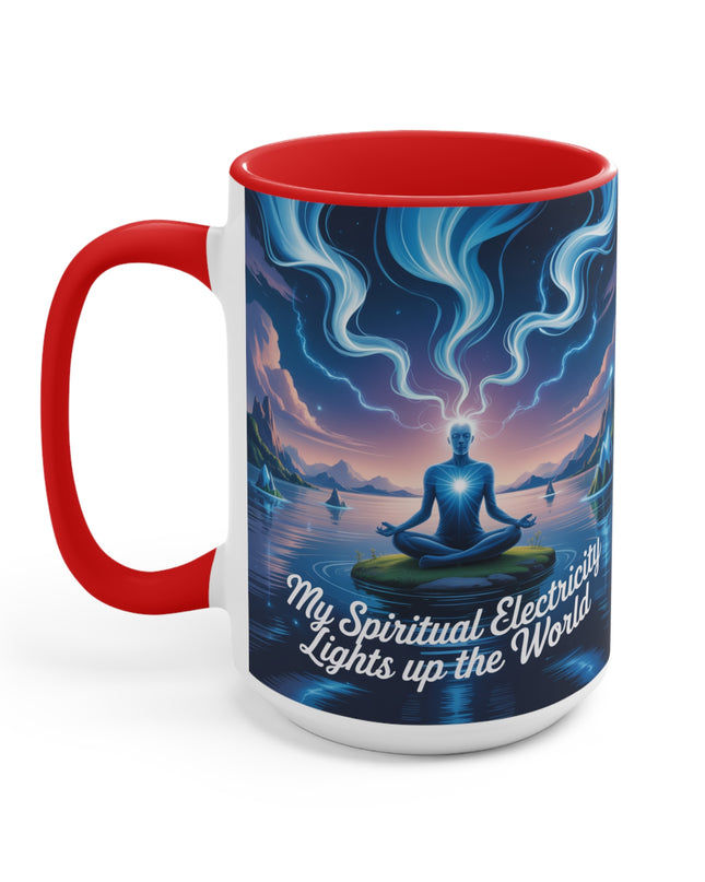 "My Spiritual Electricity Lights Up the World" Accent Mug