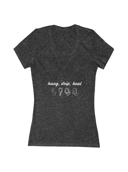 "Hang, Drip, Heal" Women's Jersey Short Sleeve Deep V-Neck Tee