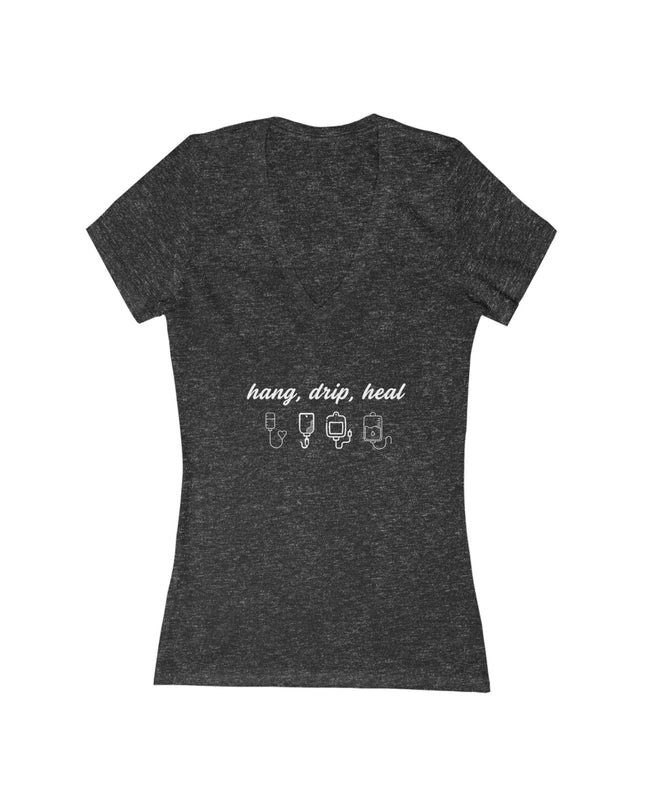 "Hang, Drip, Heal" Women's Jersey Short Sleeve Deep V-Neck Tee