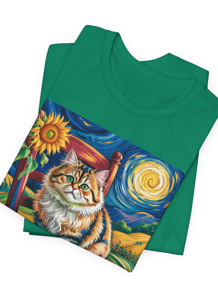 "Cat - Vincent Van Gogh style" V.1 Unisex Jersey Short Sleeve Tee