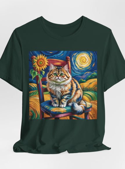 "Cat - Vincent Van Gogh style" V.1 Unisex Jersey Short Sleeve Tee