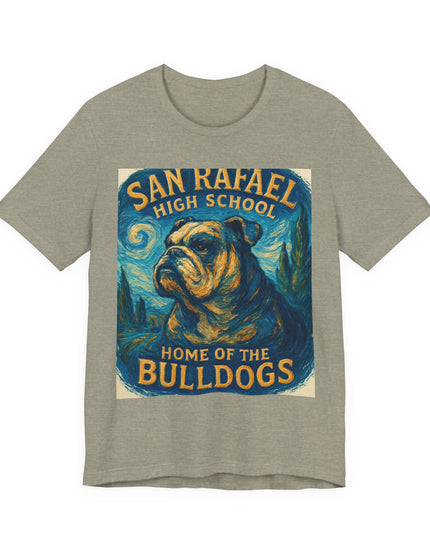 "San Rafael High School Home of the Bulldogs Vincent Van Gogh Style" Unisex Jersey Short Sleeve Tee