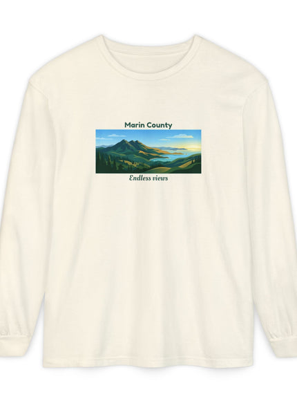 "Marin County - Endless Views" Unisex Garment-dyed Long Sleeve T-Shirt