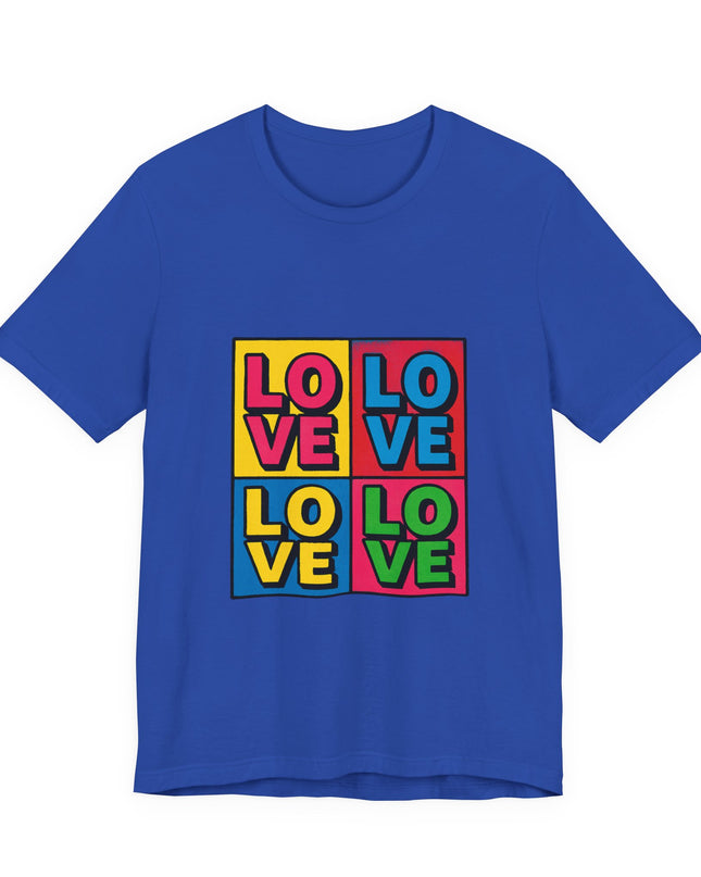 "Love, (Andy Warhol style)" Unisex Jersey Short Sleeve Tee
