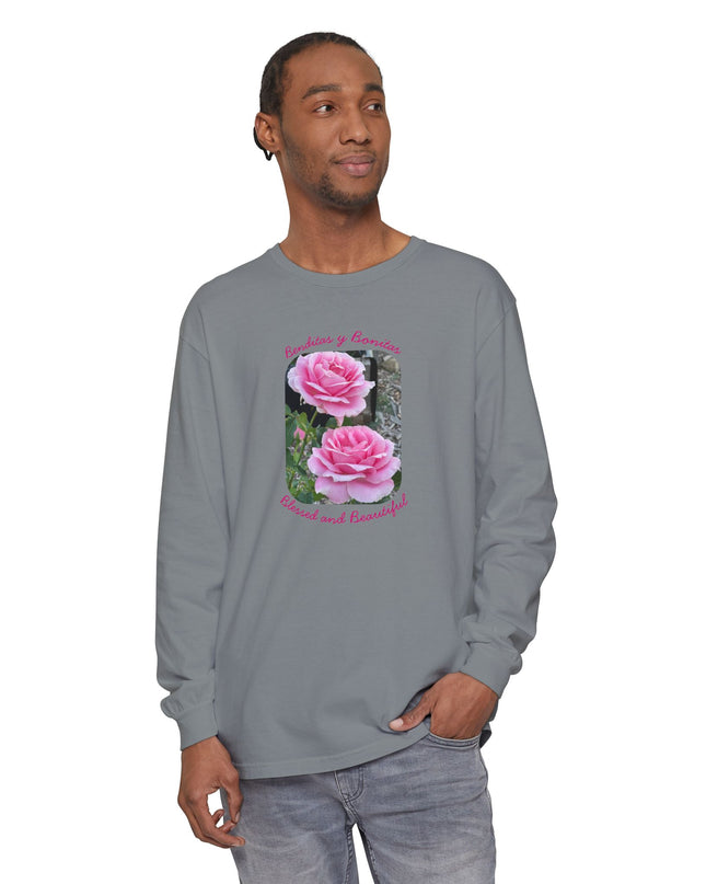 "Blessed and Beautiful" Unisex Garment-dyed Long Sleeve T-Shirt