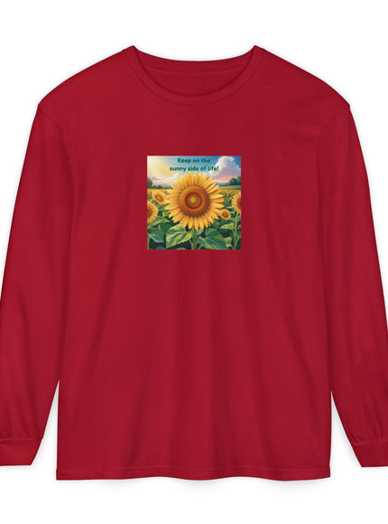 "Keep on the Sunny Side of Life" Unisex Garment-dyed Long Sleeve T-Shirt
