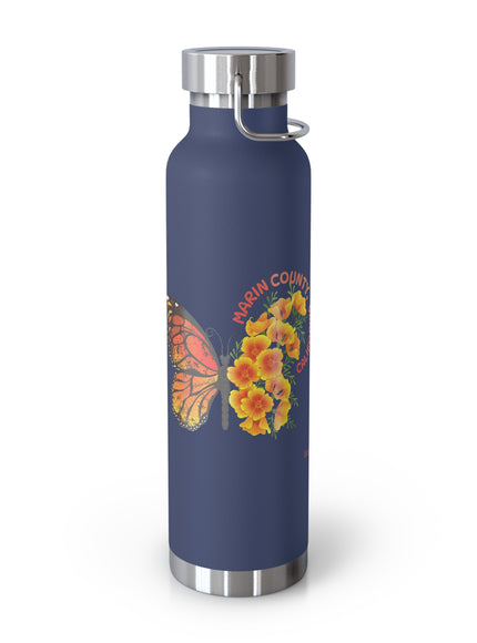 "Butterflies and Poppies Marin County, California" Copper Vacuum Insulated Bottle, 22oz