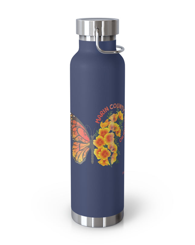 "Butterflies and Poppies Marin County, California" Copper Vacuum Insulated Bottle, 22oz