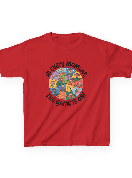 "In every moment, the game is on" Kids Short Sleeve Tee