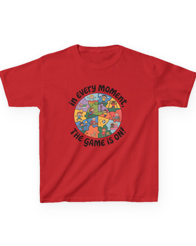"In every moment, the game is on" Kids Short Sleeve Tee