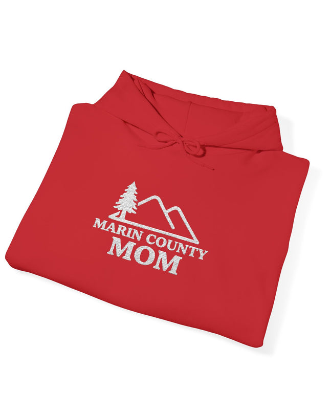 "Marin County Mom" Embroidered Unisex Heavy Blend Hooded Sweatshirt