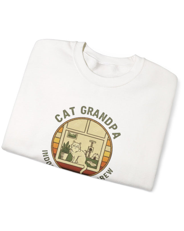 "Cat Grandpa Indoor Adventure Crew" Unisex Adult Sweatshirt