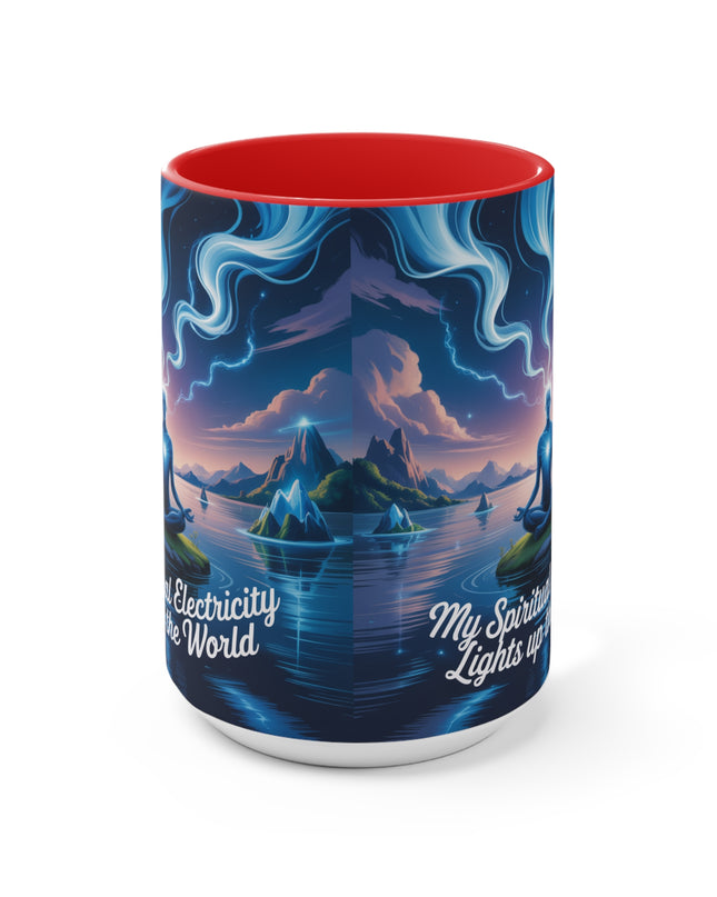 "My Spiritual Electricity Lights Up the World" Accent Mug