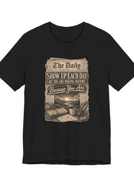 "Show Up Each Day" Unisex Jersey Short Sleeve Tee