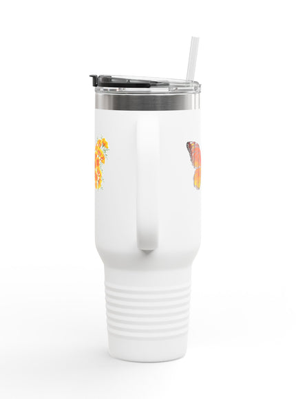 "Butterfly Poppies" Insulated Travel Mug, 40oz