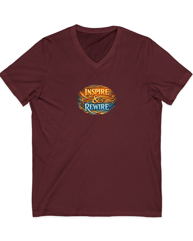 "Inspire and Rewire" Unisex Jersey Short Sleeve V-Neck Tee