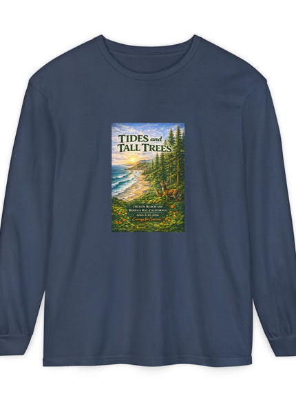"Tides and Tall Trees" Unisex Garment-dyed Long Sleeve T-Shirt