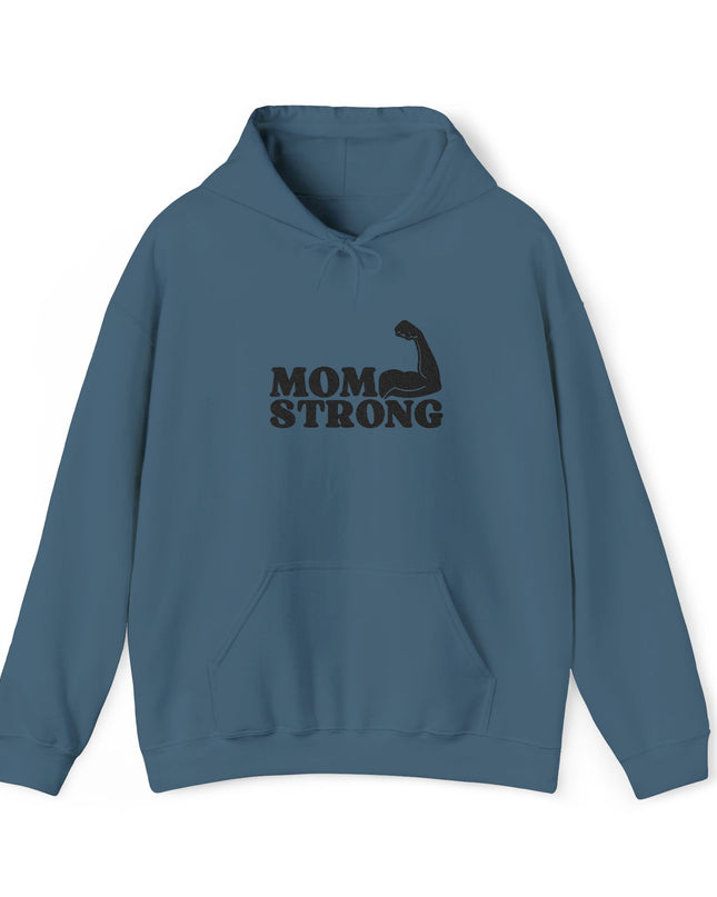 "Mom Strong (Black embroidery)" Unisex Heavy Blend Hooded Sweatshirt