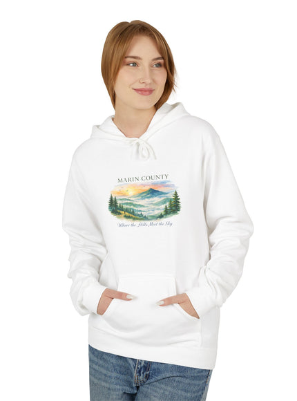 "Marin County, Where the Hills Meet the Sky" Unisex Midweight Softstyle Fleece Hoodie