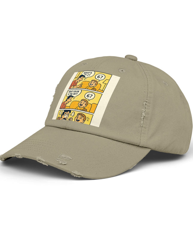 "67 is a Child's Only Answer" - Unisex Distressed Cap