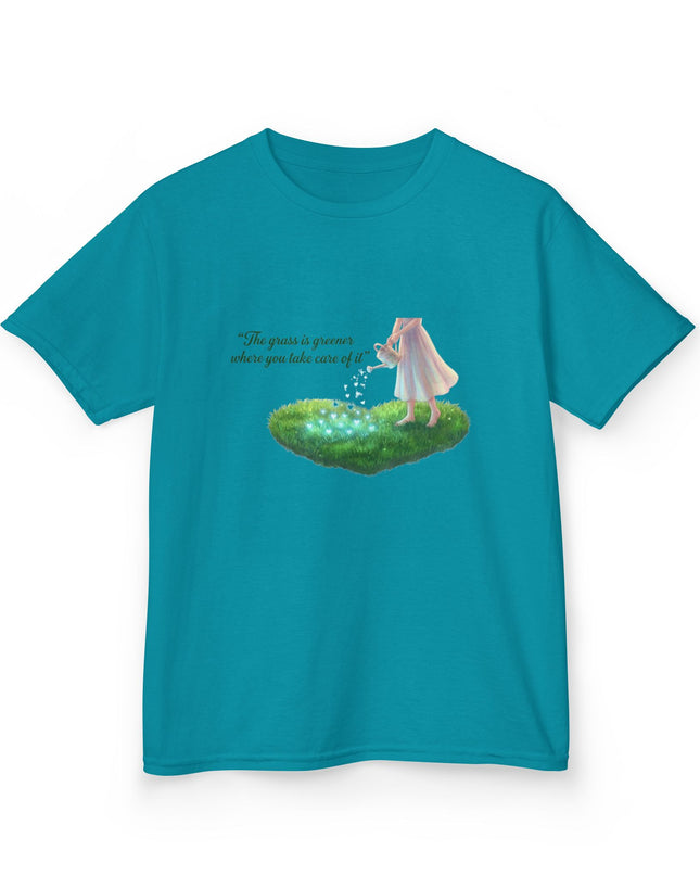 "The Grass is Greener Where You Take Care of It" Kids Heavy Cotton Tee