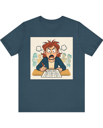 "67 with an Angry Math Teacher" - Unisex Jersey Short Sleeve Tee
