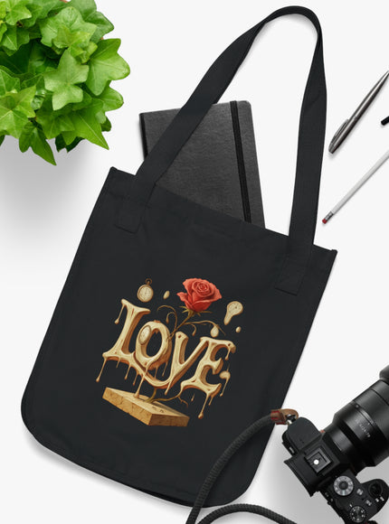 "Love (Salvador Dali style)" Organic Canvas Tote Bag