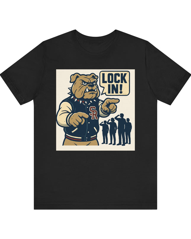 "The Fierce San Rafael High School Bulldog says Lock in!" Unisex Jersey Short Sleeve Tee