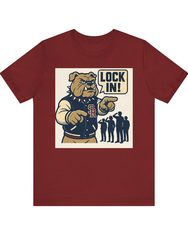"The Fierce San Rafael High School Bulldog says Lock in!" Unisex Jersey Short Sleeve Tee