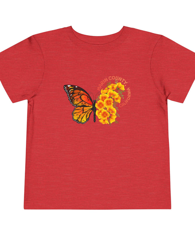 "Butterflies and Poppies Marin County, California" Toddler Short Sleeve Tee