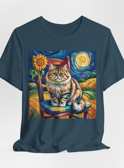 "Cat - Vincent Van Gogh style" V.1 Unisex Jersey Short Sleeve Tee